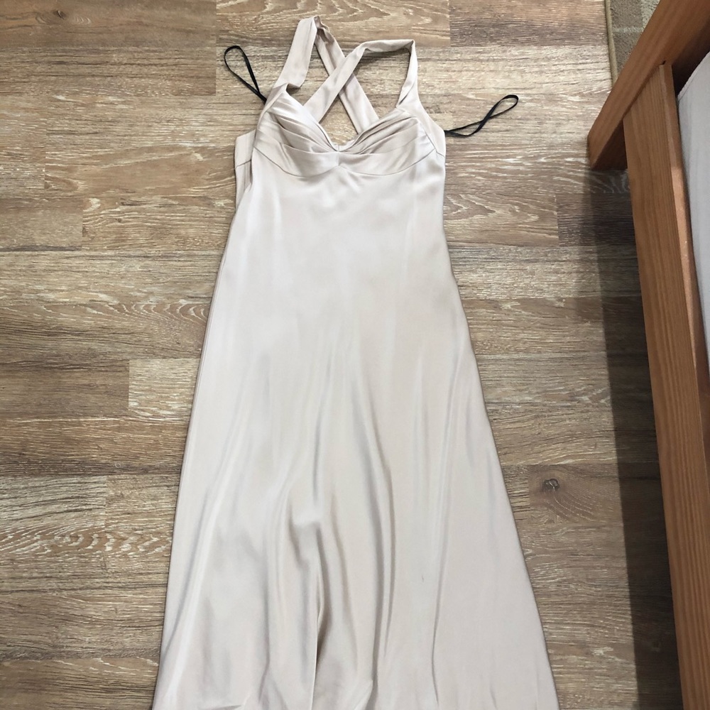 Satin champagne colored dress